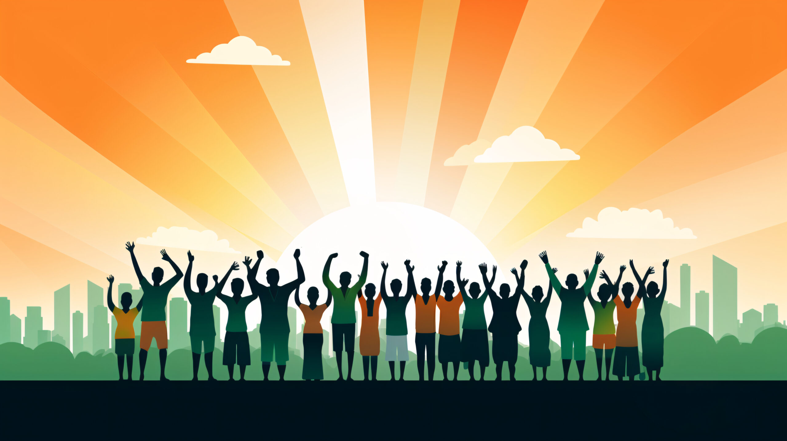 indian republic day celebration digital art with people